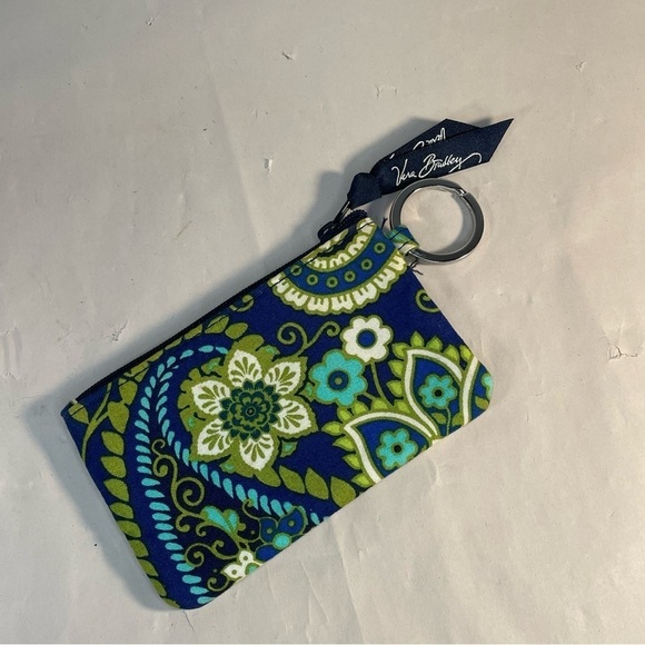 Vera Bradley Rhythm and Blues Small Keychain Wallet ID Pouch - Picture 2 of 9
